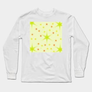 YELLOW ORANGE RED STARS PATTERN BACKGROUND Long Sleeve T-Shirt